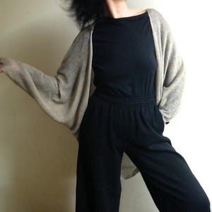 Natural Linen Kimono Cardigan: Unique Vegan Knit Blazer