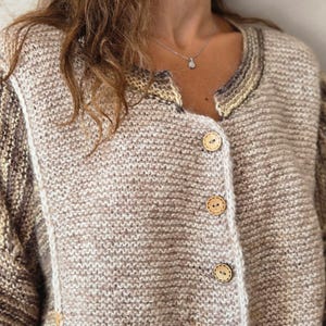 Boho Knit Cardigan | Relaxed Fit Handmade Sweater | Neutral Colors | Fall Fashion