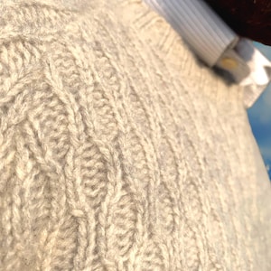 Handmade Wool Cable-Knit Sweater | Traditional Aran Jumper